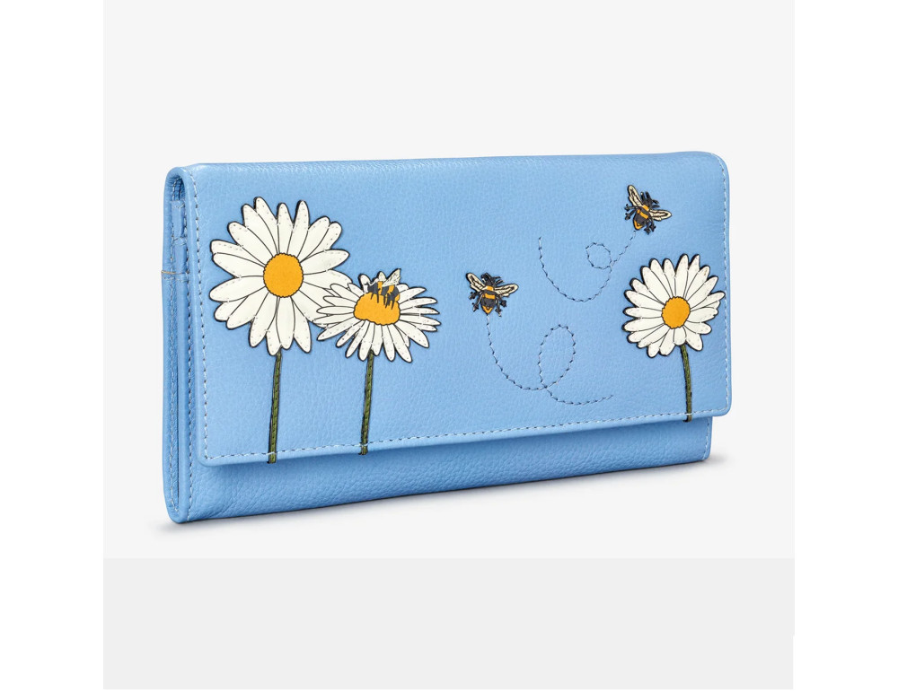 Женский кожаный кошелек Yoshi Y1030 Hodson (Bee Happy Blue) - Фото № 4