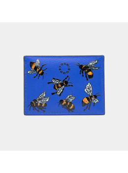 Кожаный кардхолдер Yoshi Y1218 (Blue Sweet Bees)