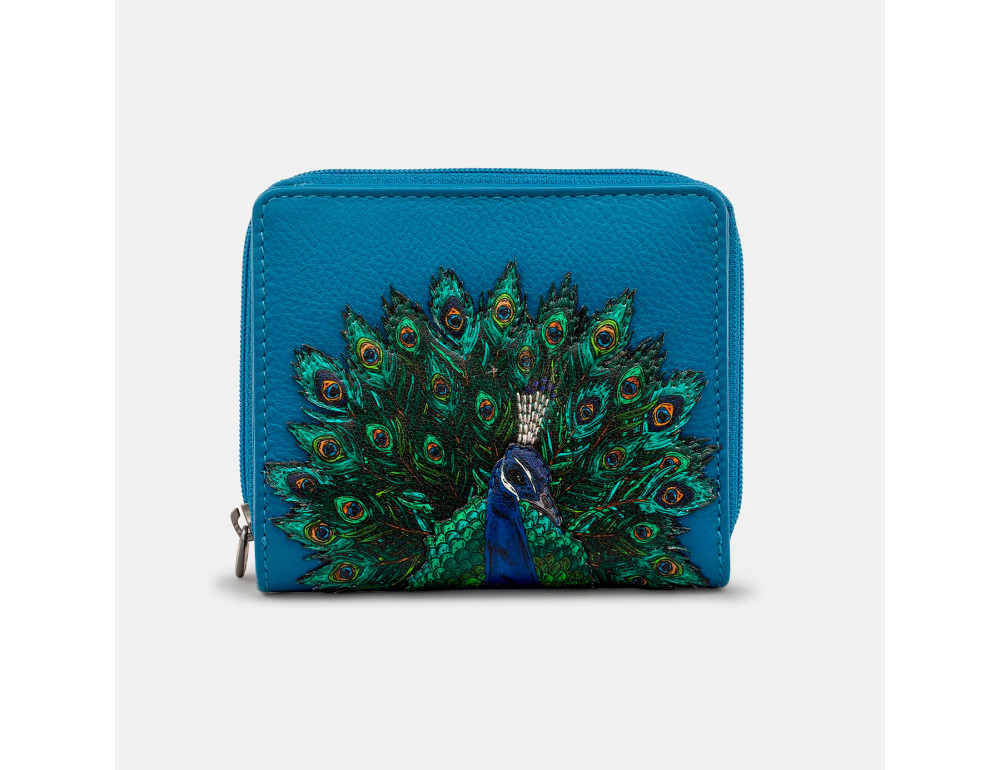 Женский кожаный кошелек Yoshi Y1261 Peacock Plume (Petrol Blue) - Фото № 1