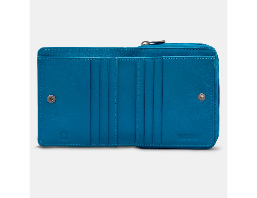 Женский кожаный кошелек Yoshi Y1261 Peacock Plume (Petrol Blue) - Фото № 2