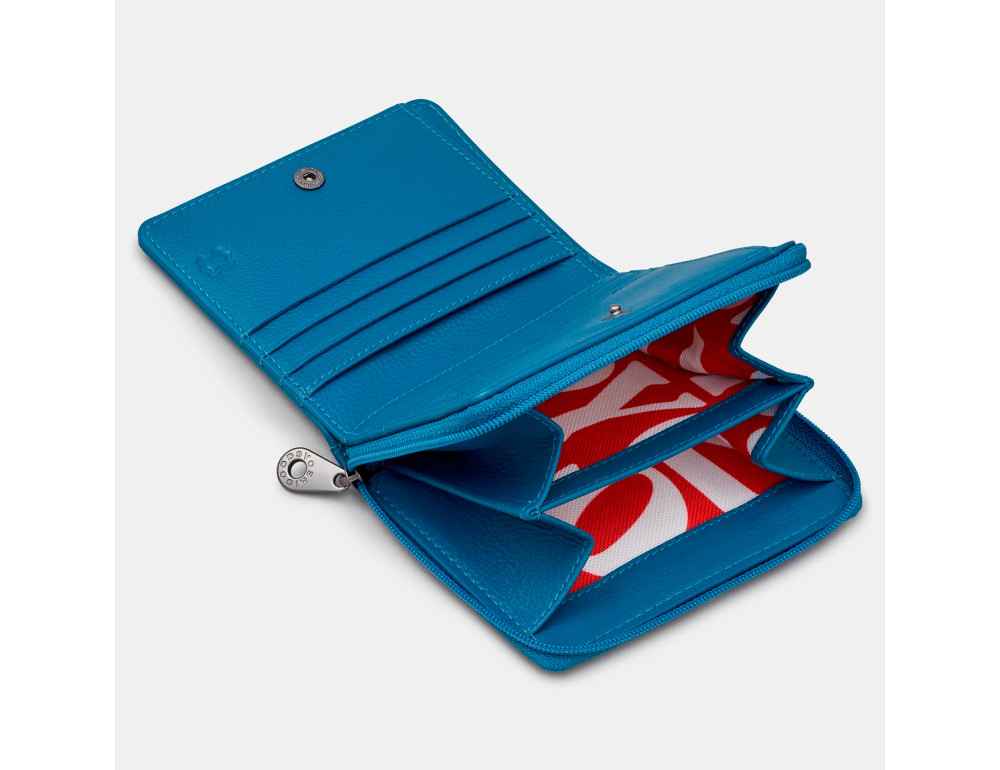 Женский кожаный кошелек Yoshi Y1261 Peacock Plume (Petrol Blue) - Фото № 4