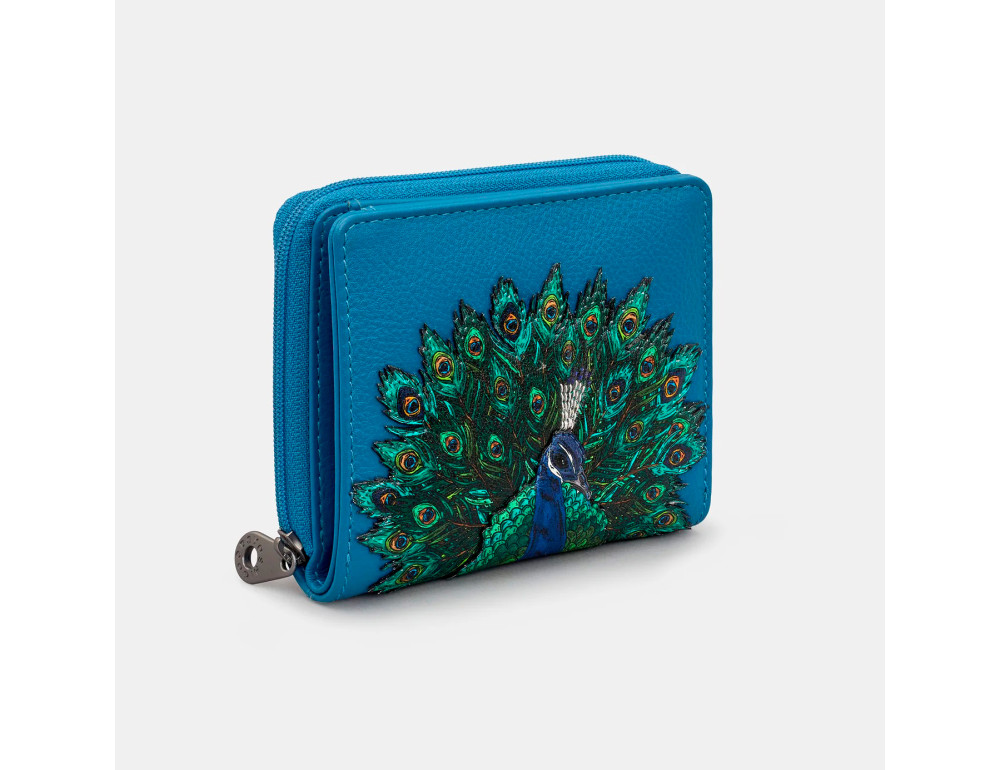 Женский кожаный кошелек Yoshi Y1261 Peacock Plume (Petrol Blue) - Фото № 5