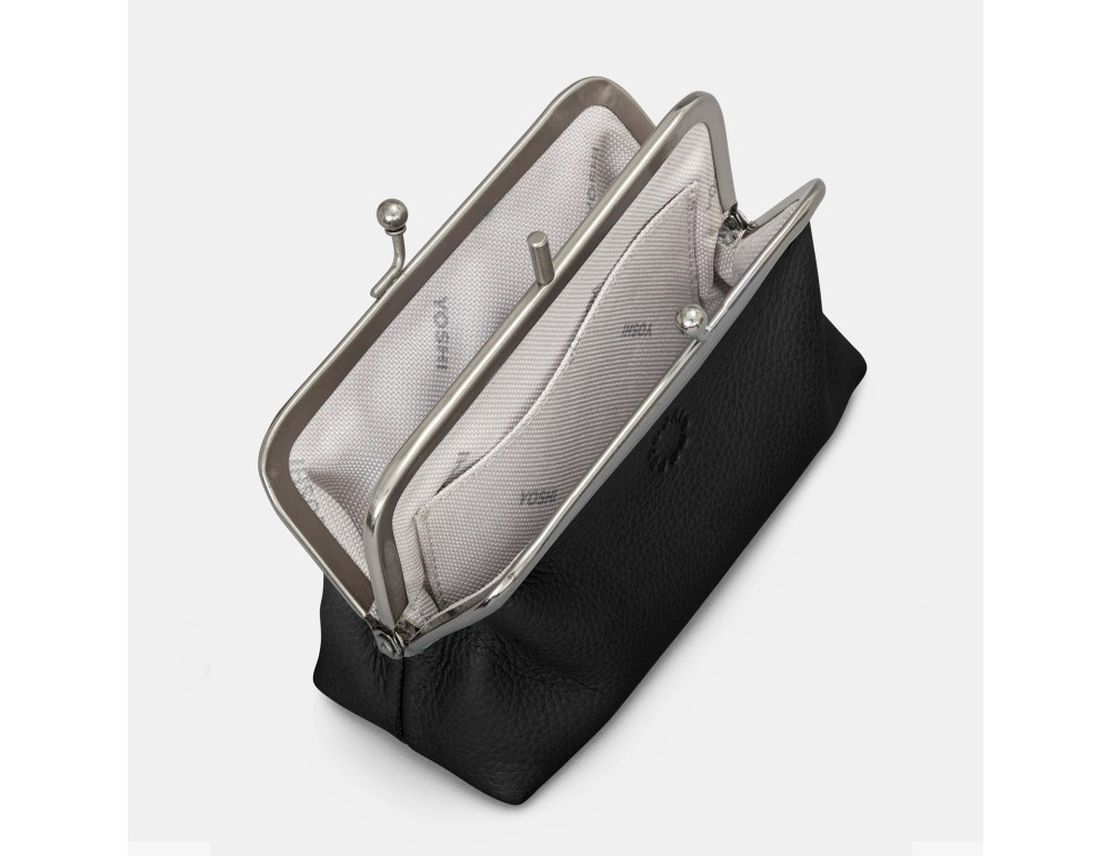 Женский кожаный кошелек с ретро-застежкой Yoshi Y1328 (Black) - Фото № 3