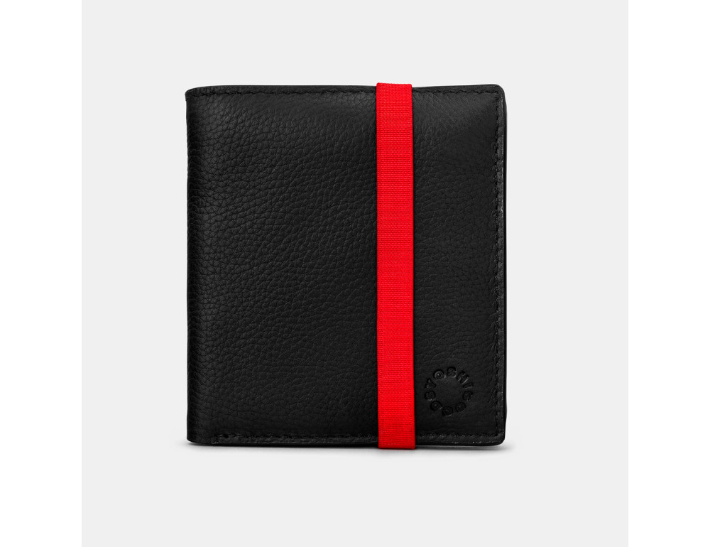 Маленький чоловічий гаманець із гладкої телячої шкіри Yoshi Y2035E 17 1 Elastic (Black) - Фотографія № 1
