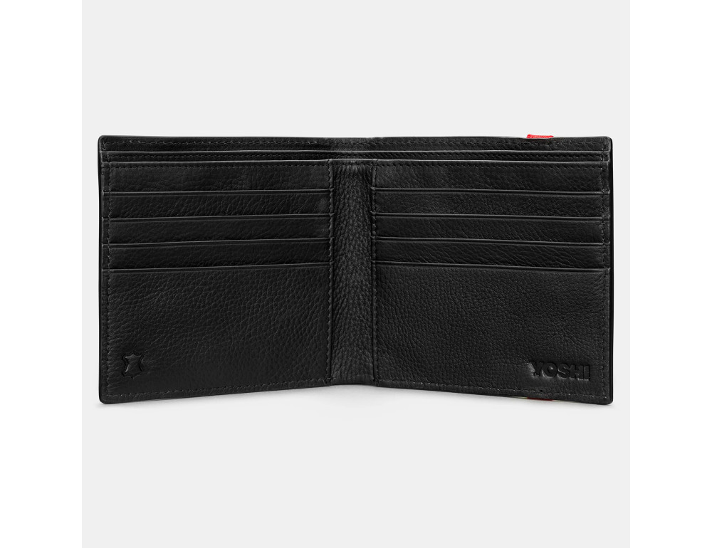 Чоловічий шкіряний портмоне без монетниці Yoshi Y2039E Elastic Black - Фотографія № 2
