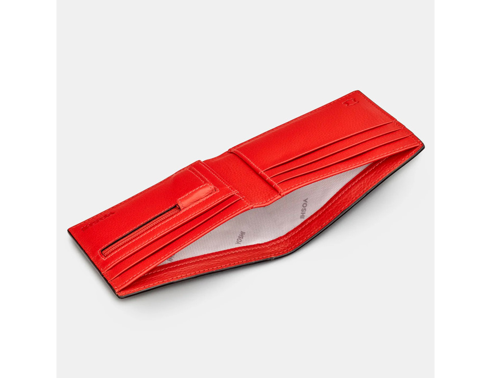 Чёрный мужской кошелёк с красным цветом внутри Yoshi Y2378 17 19 (Black/Red) - Фото № 3