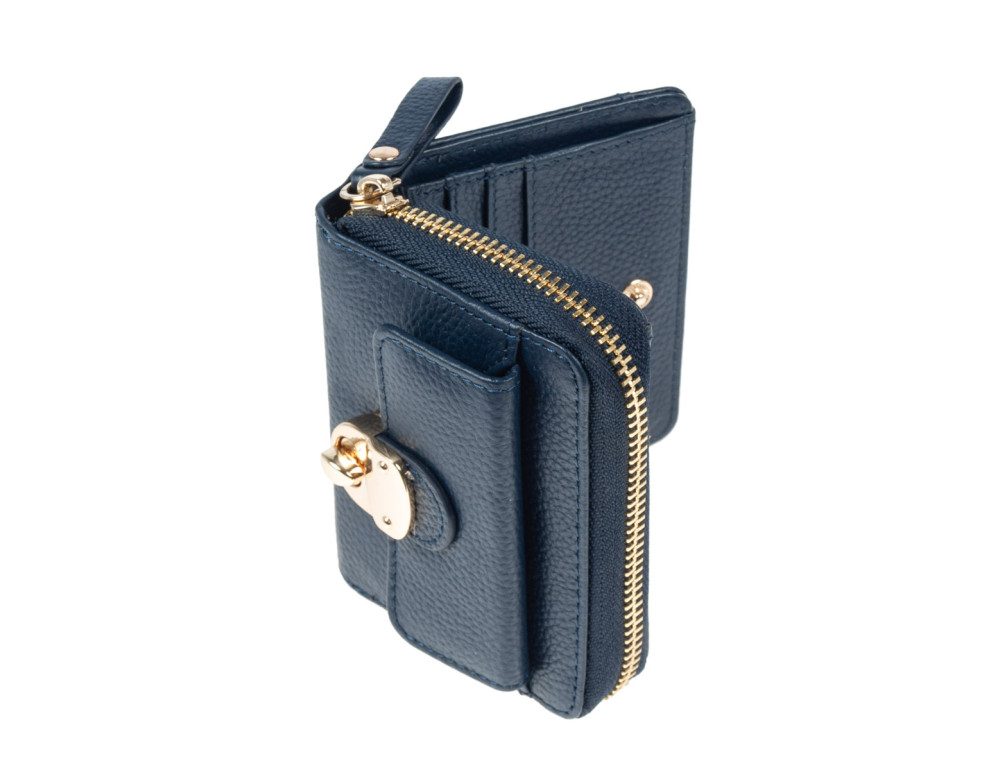 Женский кожаный кошелек Ashwood Y50 Navy (Темно-синий) - Фото № 4