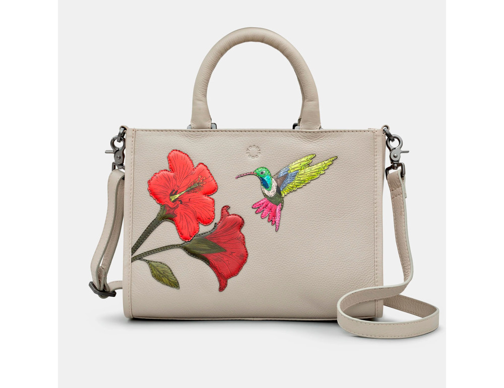 Небольшая кожаная женская сумка кросс-боди Yoshi YB230 HMB 46 (Warm Grey Petals) - Фото № 1