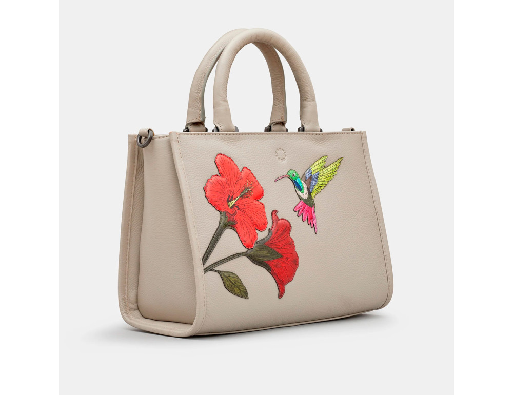 Небольшая кожаная женская сумка кросс-боди Yoshi YB230 HMB 46 (Warm Grey Petals) - Фото № 2