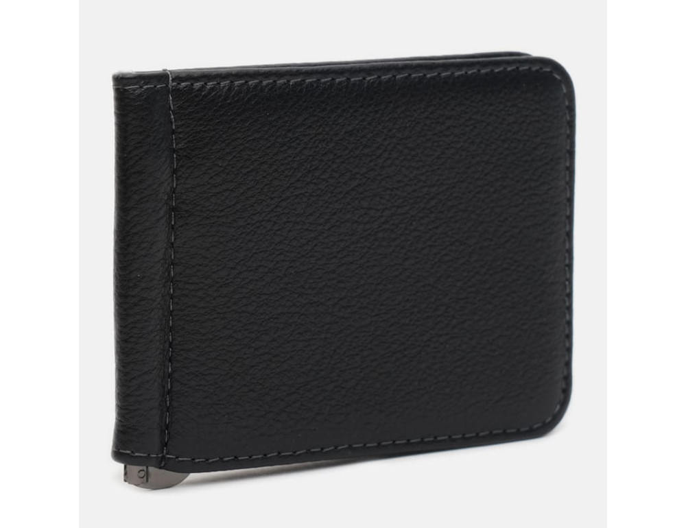 Чоловічий шкіряний зажим для купюр Ricco Grande k1125-22bl-black - Фотографія № 2