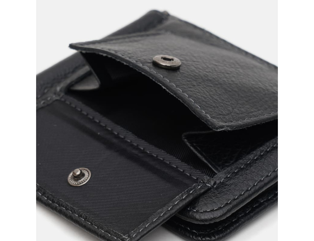 Чоловічий шкіряний зажим для купюр Ricco Grande k1125-22bl-black - Фотографія № 5