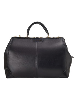 Большая кожаная сумка-саквояж чёрного цвета Tony Bellucci 5012-101