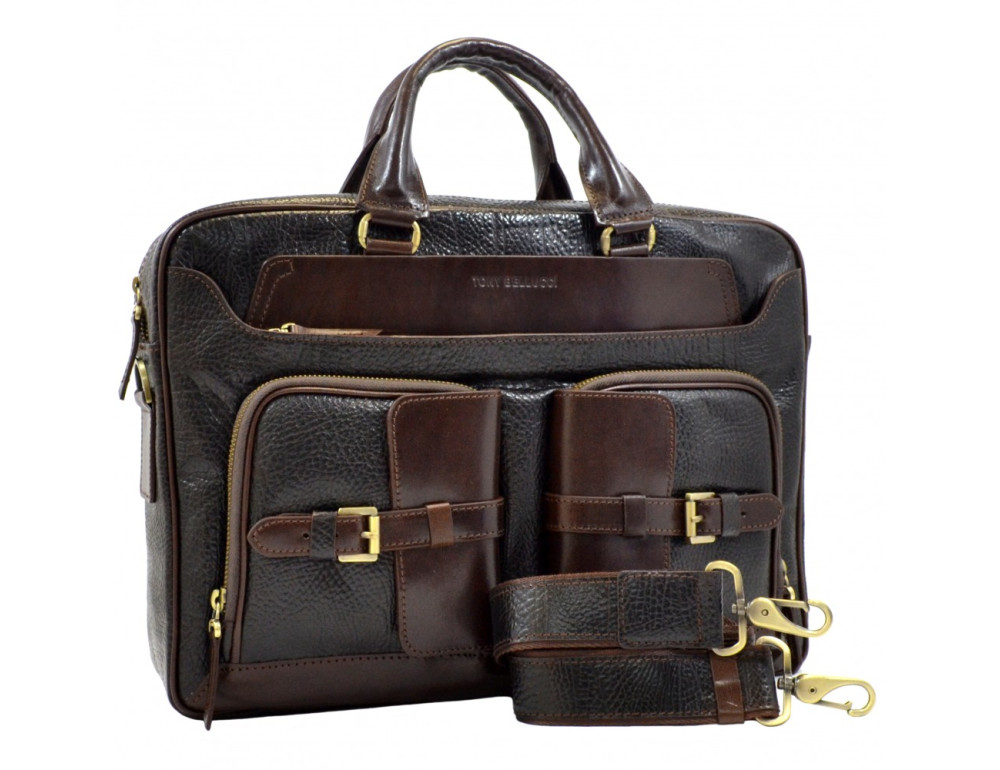 Мужская сумка-портфель из толстой фактурной кожи Tony Bellucci 5014-886 - Фото № 6