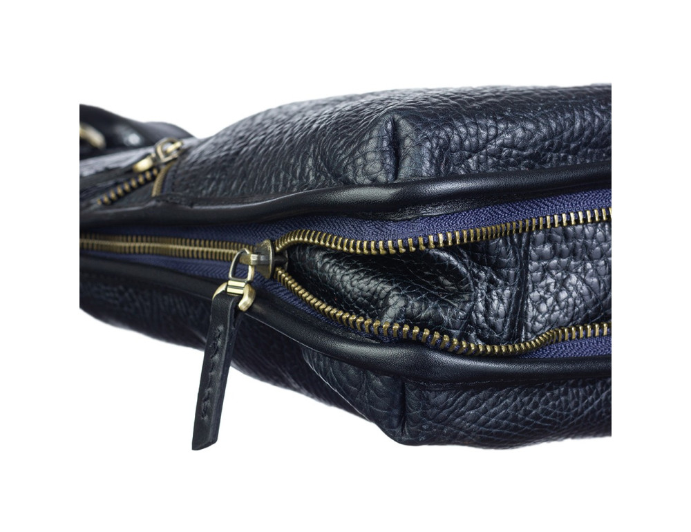 Темно-синя чоловіча сумка із фактурної шкіри Tony Bellucci 5029-894 - Фотографія № 5