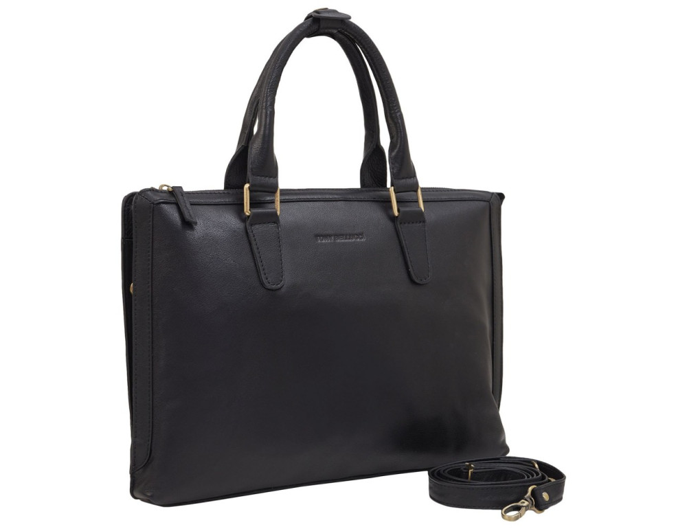 Тонкая кожаная сумка-чехол для ноутбука Tony Bellucci 5037-101 - Фото № 2