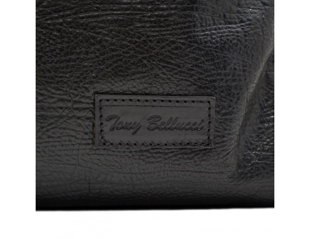Чорний шкіряний портфель із двома відділеннями Tony Bellucci 5070-893 - Фотографія № 5