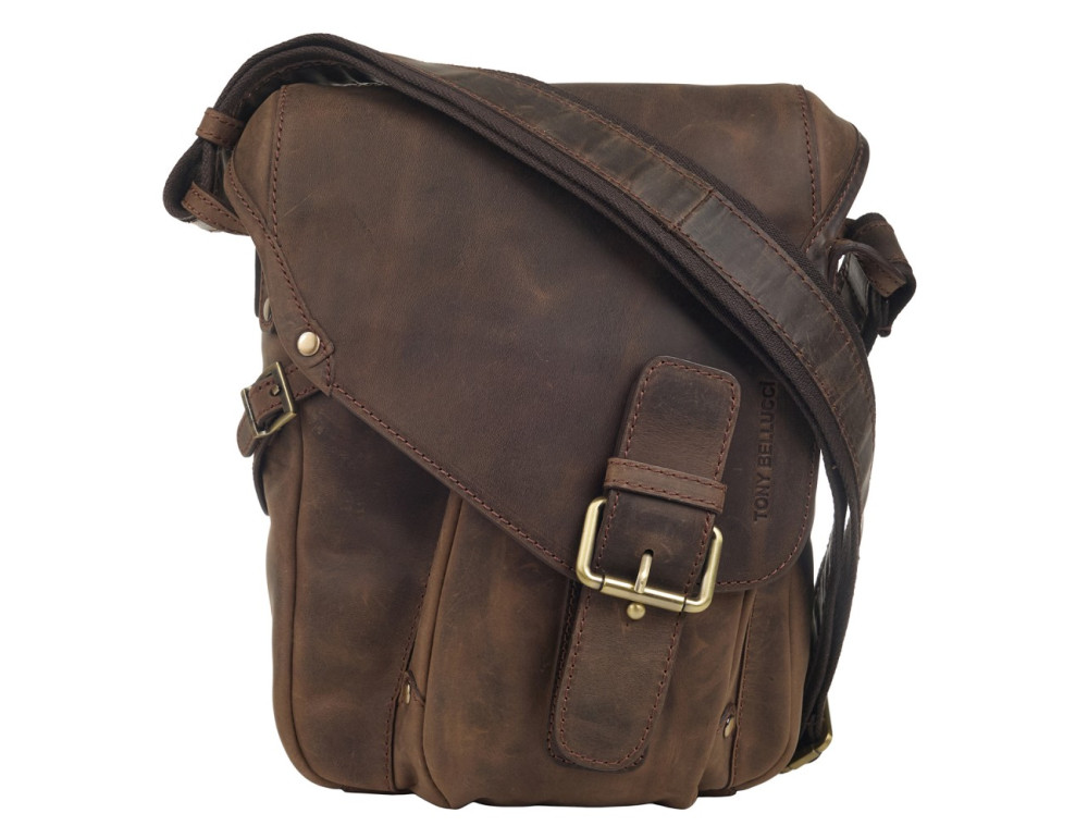Шкіряна сумка через плече Tony Bellucci 5086-06 Brown Nubuck - Фотографія № 1 Шкіряна сумка через плече Tony Bellucci 5086-06 Brown Nubuck - Фотографія № 1