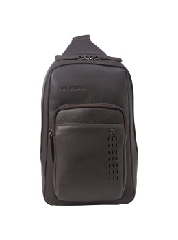 Мужской слинг из телячьей кожи коричневого цвета Tony Bellucci 5213-4