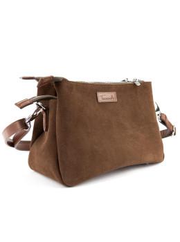Женская замшевая сумка кроссбоди на три отдела Tavinchi CH-011DB-Y (шоколад)