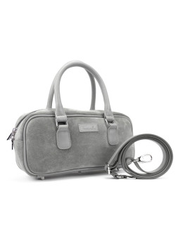 Замшевая сумка удлиненной формы темно-серая Tavinchi CH-0245DG