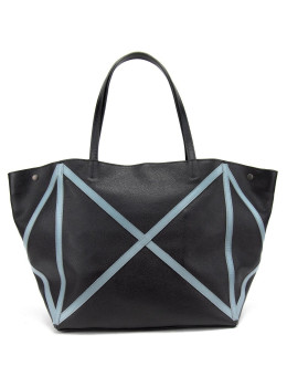 Женский кожаный шоппер с акцентными голубыми швамиTavinchi CH-4835ABL-FL