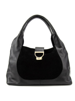 Женская вместительная кожаная сумка на плече с замшевой вставкойTavinchi CH-555A-Y