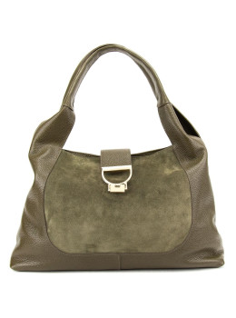 Женская вместительная кожаная сумка на плече с замшевой вставкойTavinchi CH-555T-Y