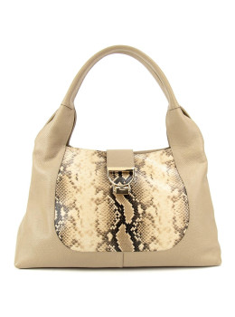 Женская вместительная кожаная сумка на плече с вставкой рептилияTavinchi CH-555WB-R