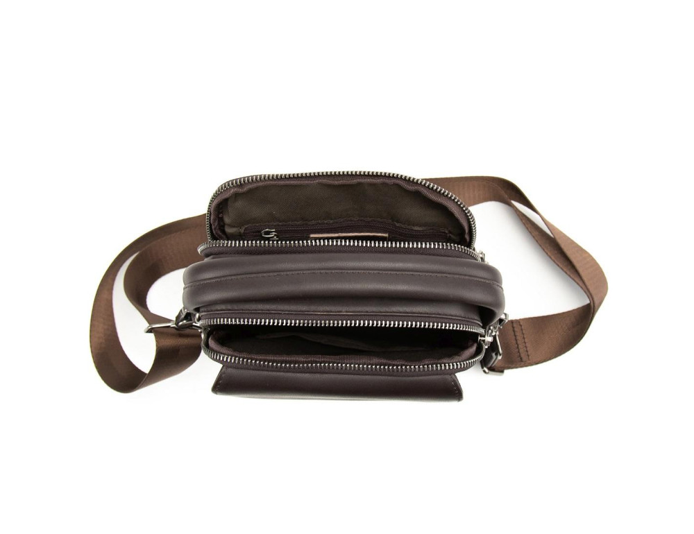 Чоловіча шкіряна сумка через плече Tavinchi TV-SM8-009C — коричнева - Фотографія № 2
