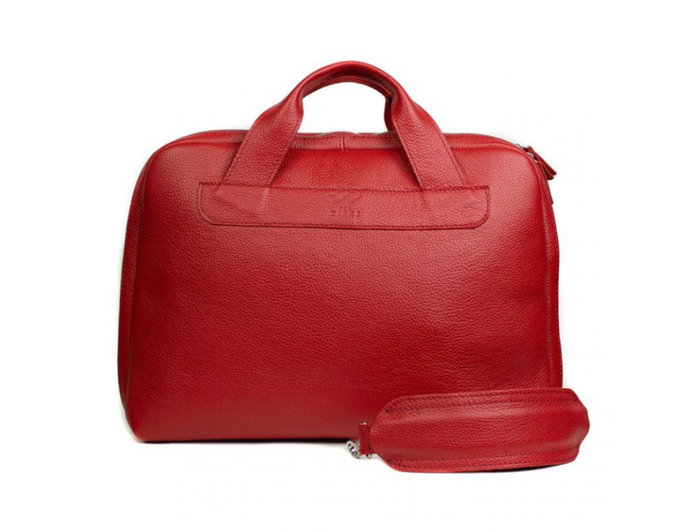 Шкіряна ділова сумка Attache Briefcase червоний флотар TW-Attache-Bri-red-flo - Фотографія № 3