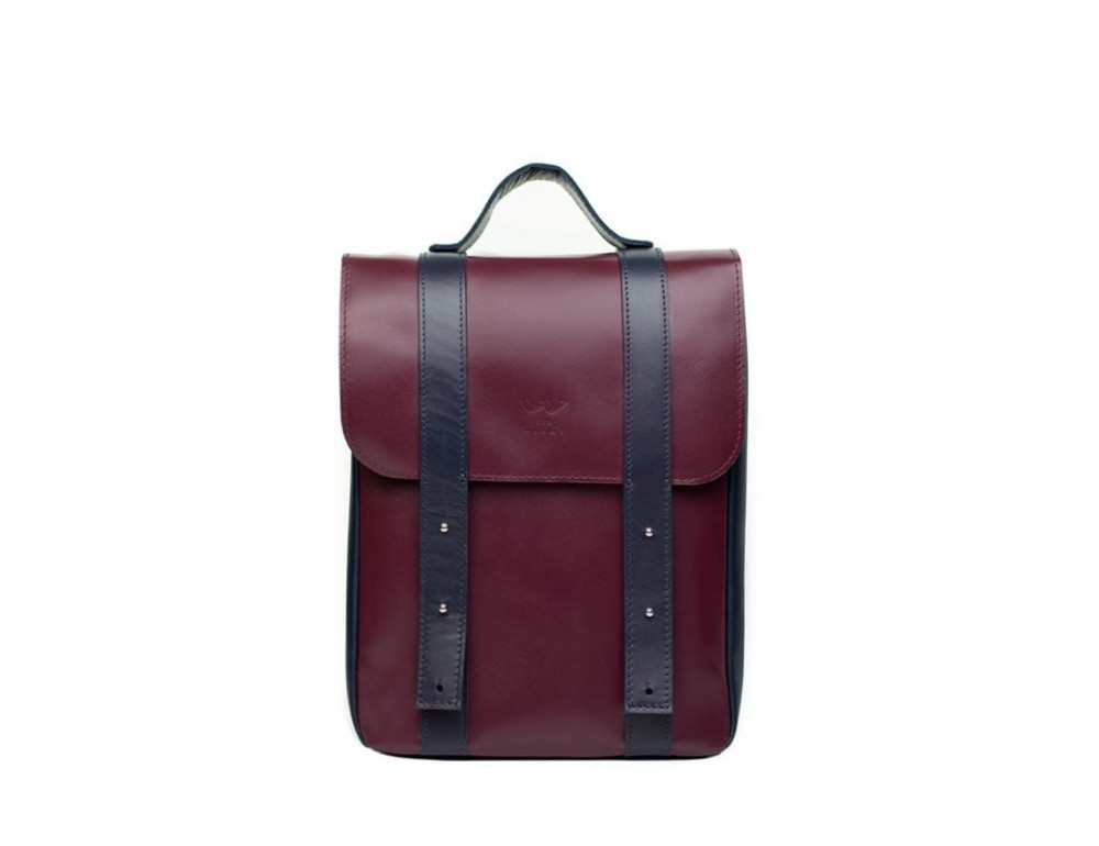 Кожаный рюкзак 13" бордово-синий TW-BagBack-13-wine-dark-blue - Фото № 1 Кожаный рюкзак 13" бордово-синий TW-BagBack-13-wine-dark-blue - Фото № 1