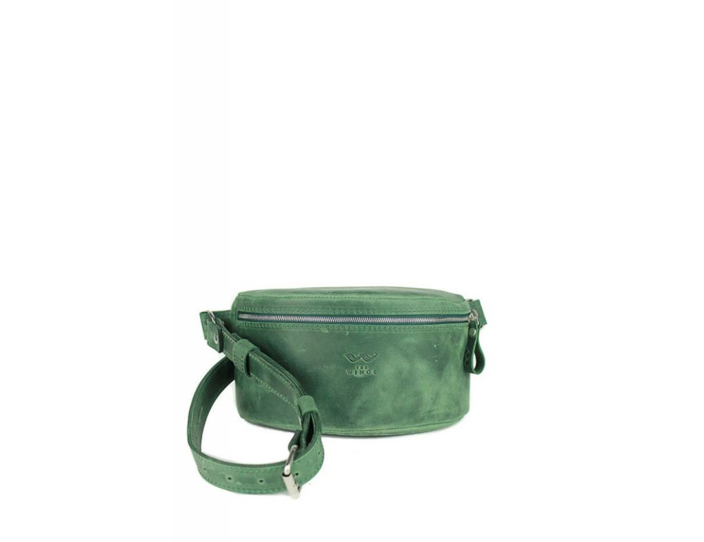 Шкіряна поясна сумка зелена вінтажна TW-BeltBag-green-crz - Фотографія № 1 Шкіряна поясна сумка зелена вінтажна TW-BeltBag-green-crz - Фотографія № 1