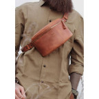 Шкіряна поясна сумка світло-коричнева вінтажна TW-BeltBag-kon-crz - Фотографія № 100