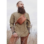 Шкіряна поясна сумка світло-коричнева вінтажна TW-BeltBag-kon-crz - Фотографія № 101