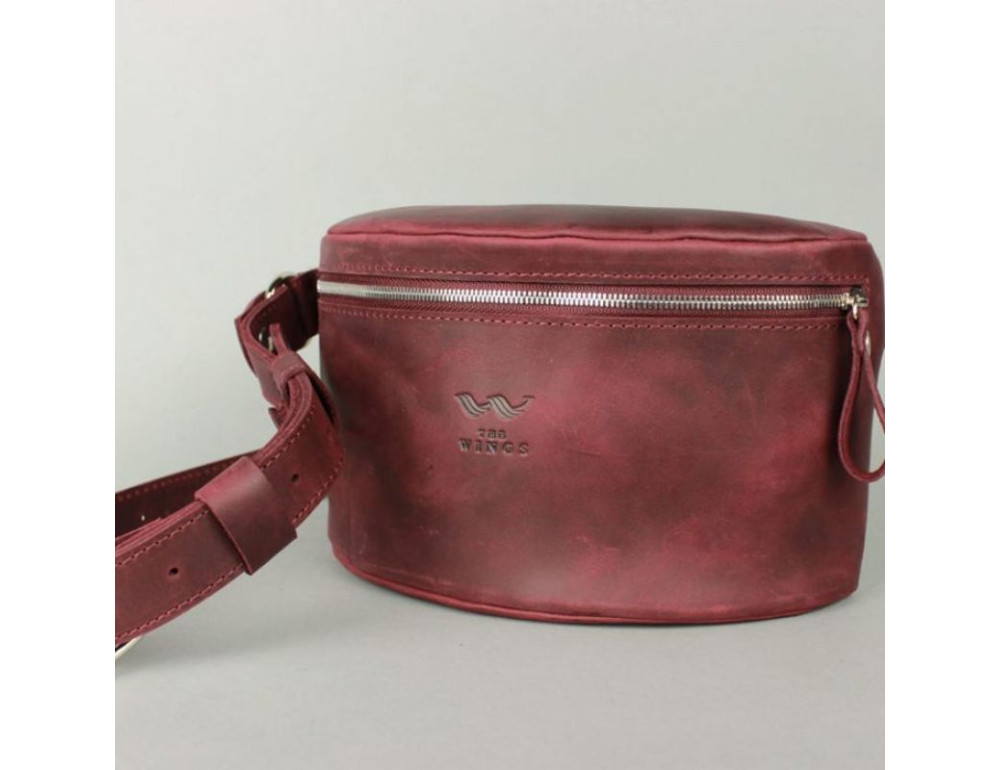 Шкіряна сумка бордова вінтажна TW-BeltBag-mars-crz - Фотографія № 2