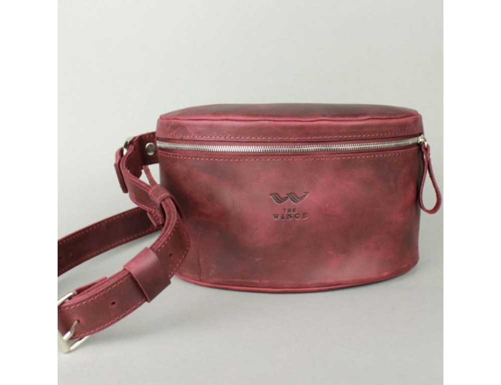 Шкіряна сумка бордова вінтажна TW-BeltBag-mars-crz - Фотографія № 3