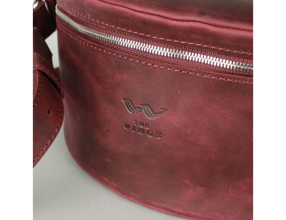 Шкіряна сумка бордова вінтажна TW-BeltBag-mars-crz - Фотографія № 4