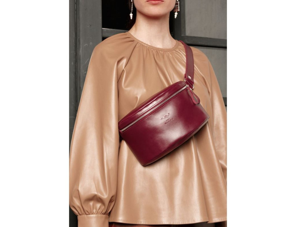 Шкіряна сумка бордова TW-BeltBag-mars-ksr - Фотографія № 2