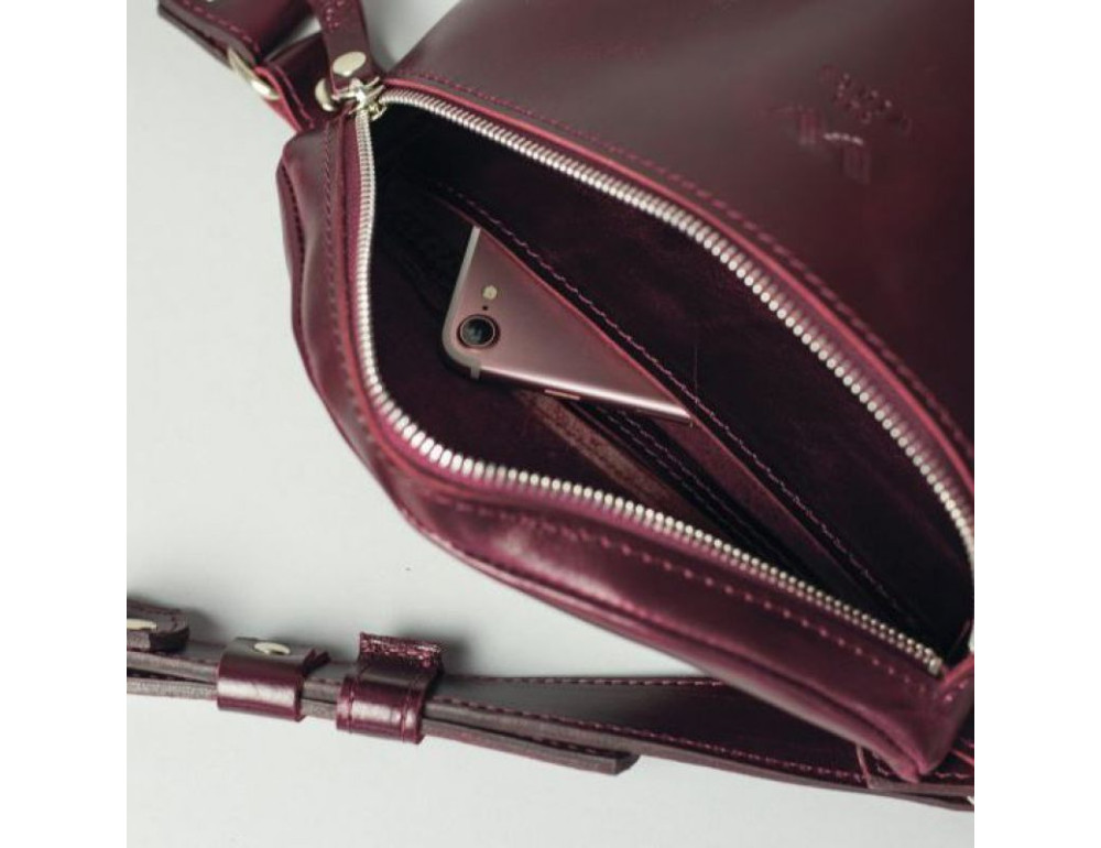Шкіряна сумка бордова TW-BeltBag-mars-ksr - Фотографія № 6