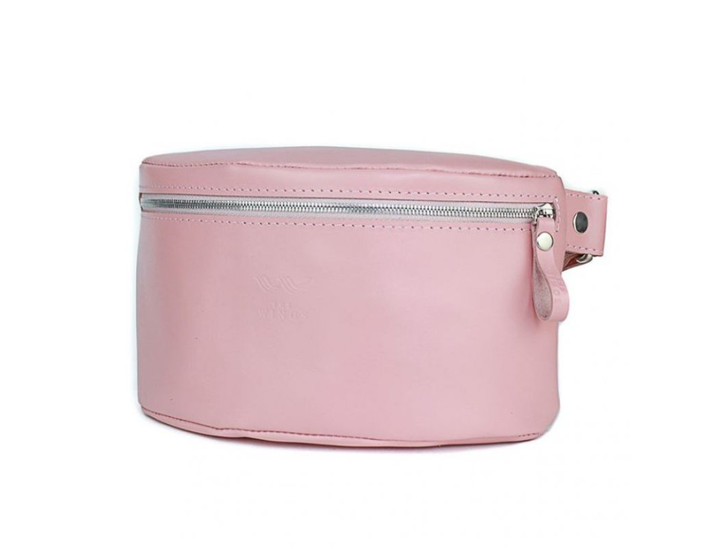 Жіноча шкіряна поясна сумка рожева гладка TW-BeltBag-pink-ksr - Фотографія № 2