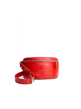 Кожаная поясная сумка красная The Wings TW-BeltBag-red-ksr