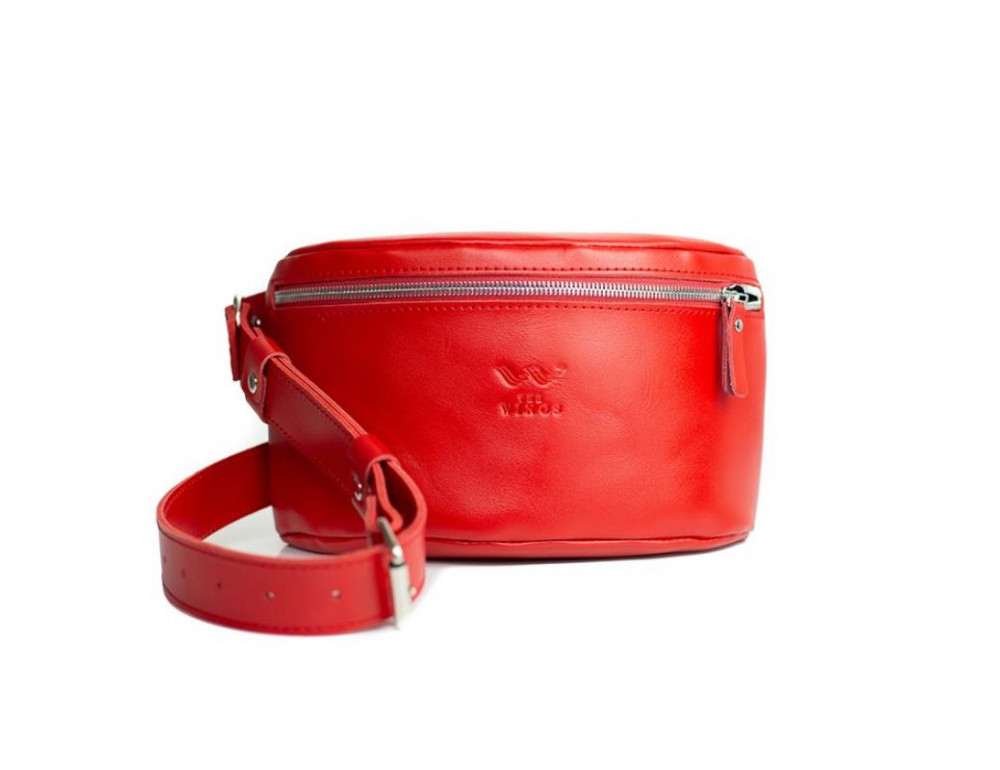 Шкіряна сумка червона The Wings TW-BeltBag-red-ksr - Фотографія № 2