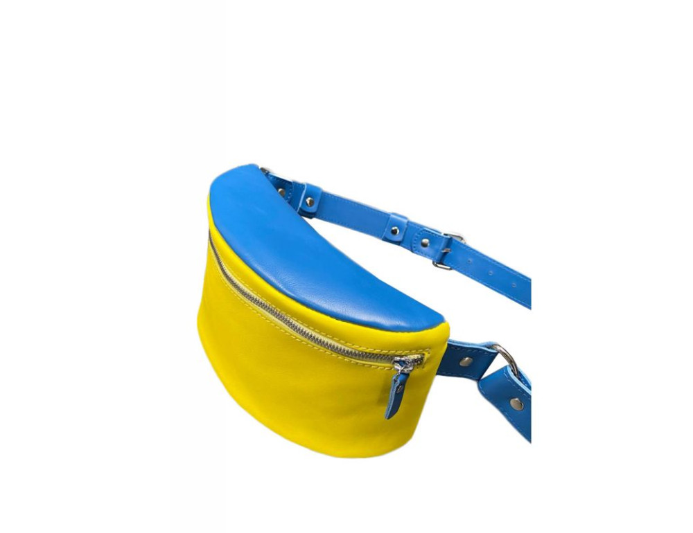 Шкіряна сумка в патріотичних кольорах, синьо-жовта TW-BeltBag-yell-blue - Фотографія № 3