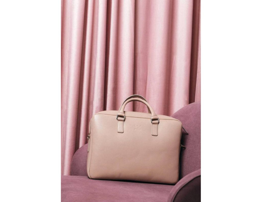 Шкіряна ділова сумка Briefcase 2.0 світло-бежевий TW-Briefcase-2-beige - Фотографія № 2