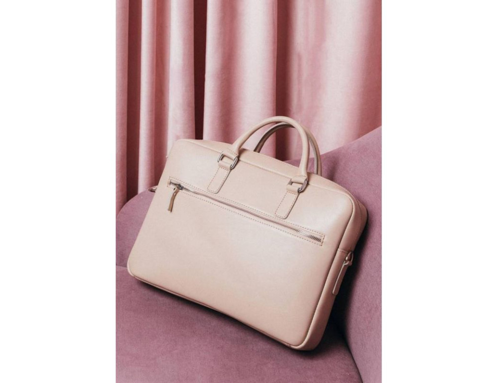 Шкіряна ділова сумка Briefcase 2.0 світло-бежевий TW-Briefcase-2-beige - Фотографія № 3