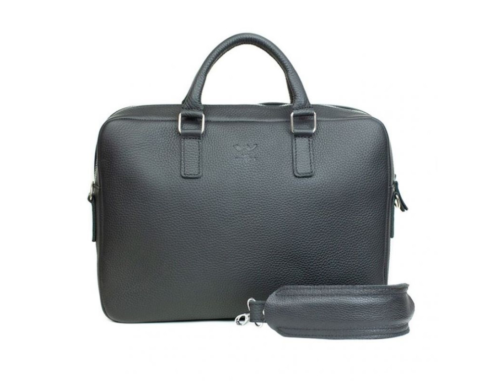 Кожаная деловая сумка Briefcase 2.0 черный флотар TW-Briefcase-2-black-flo - Фото № 2