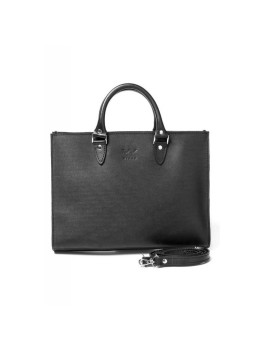 Жіноча шкіряна сумка Fancy A4 чорна TW-Fency-A4-black-ksr