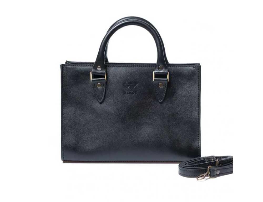 Жіноча шкіряна сумка Fancy чорна TW-Fency-black-ksr - Фотографія № 3