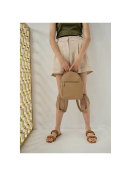 Кожаный рюкзак Groove S бежевый флотар TW-Groove-S-dark-beige-flo