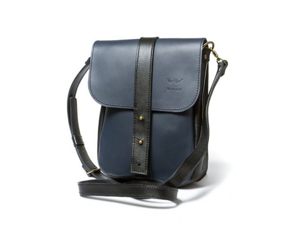 Чоловіча шкіряна сумка Mini Bag синьо-чорна TW-Mini-bag-m-blue-black-ksr - Фотографія № 2